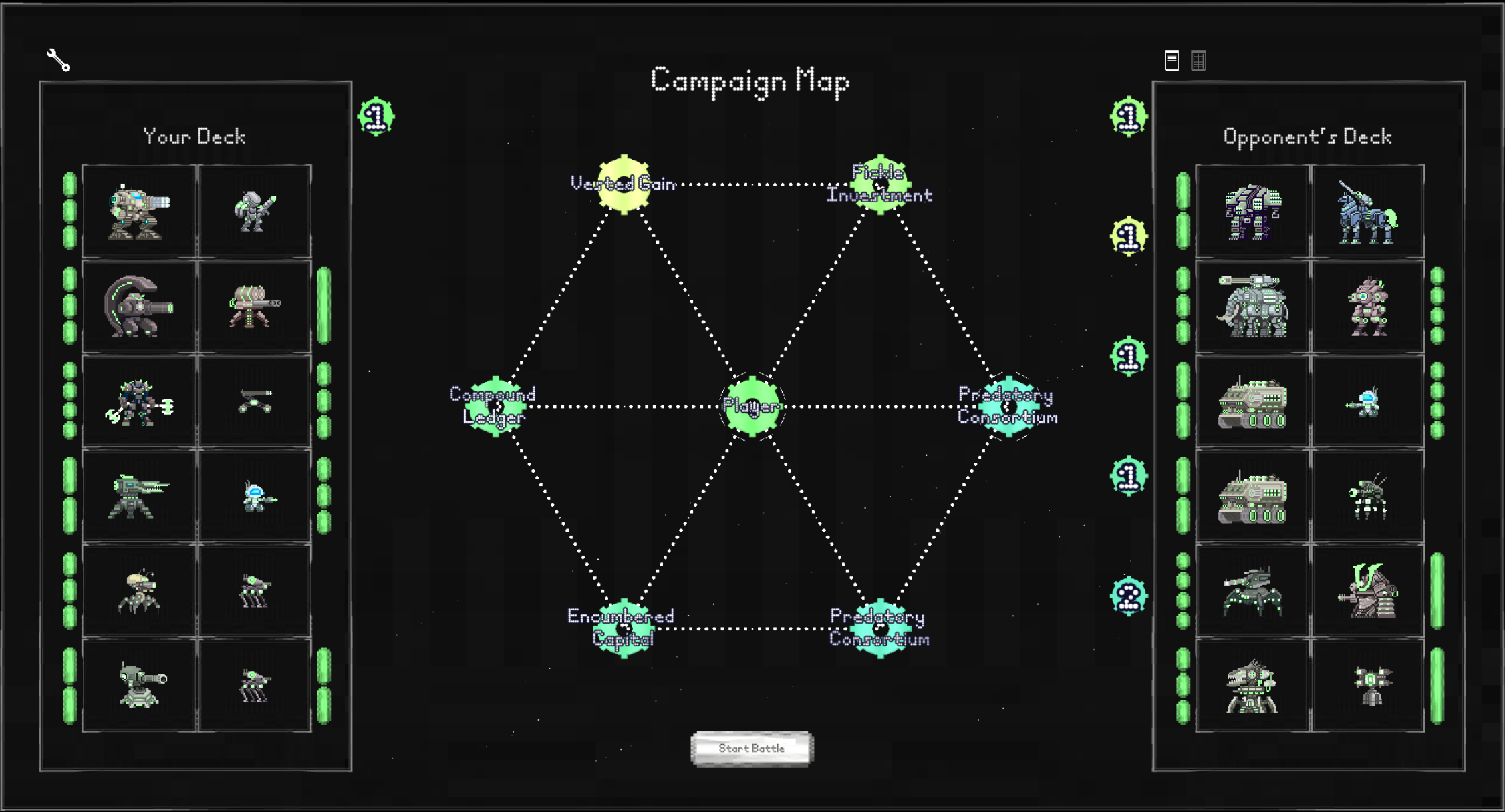 Strategic campaign map where factions compete for control